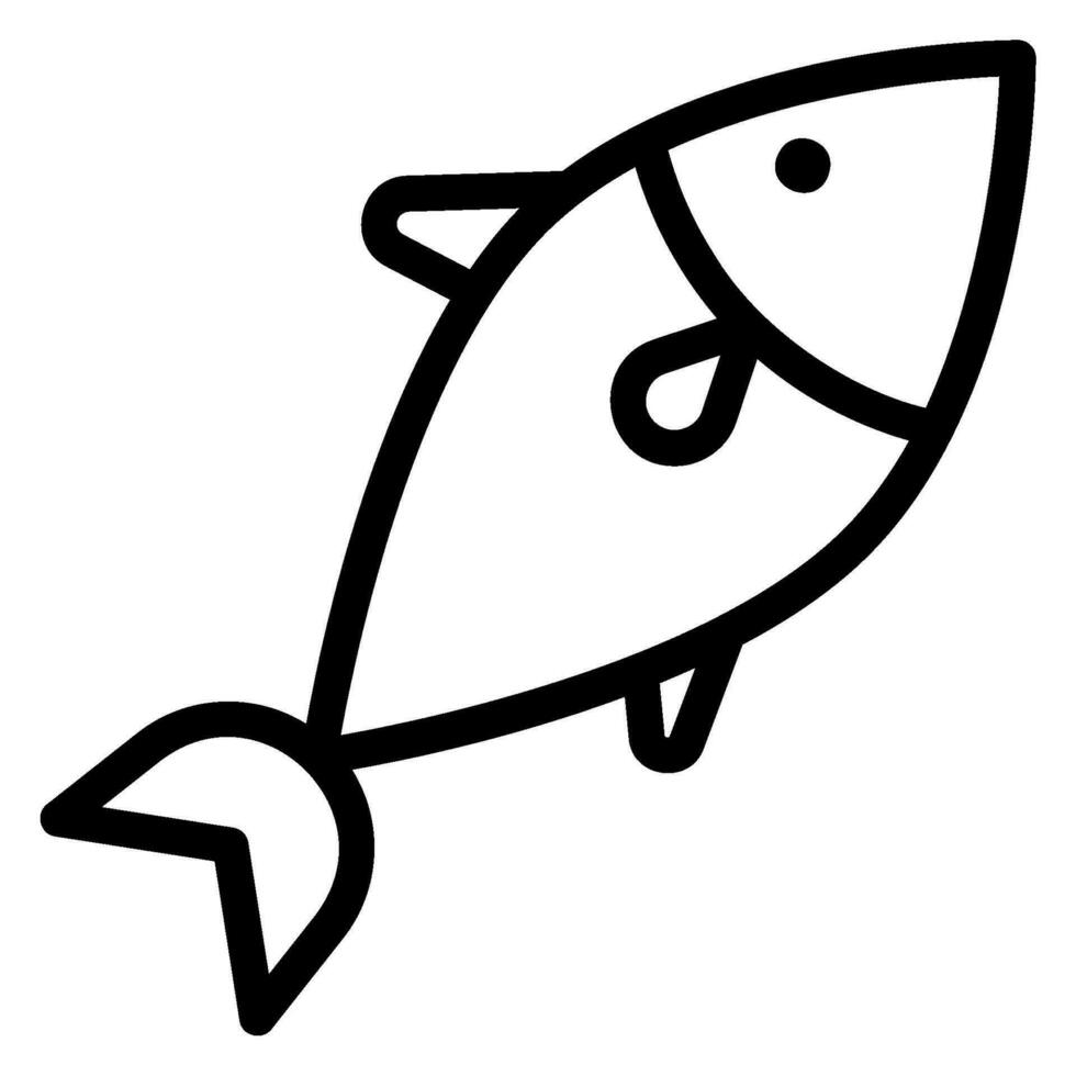 fish line icon vector