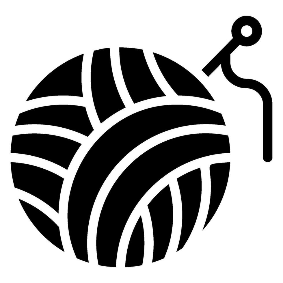 wool ball glyph icon vector