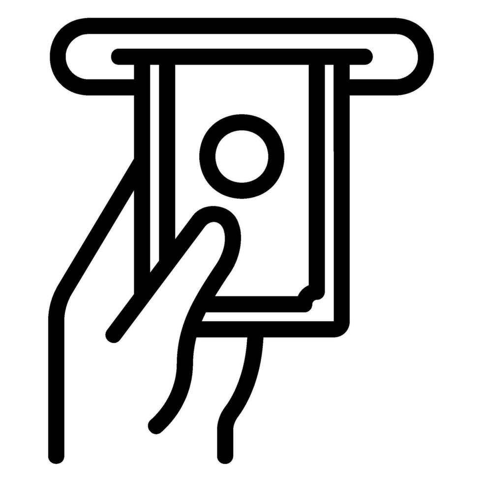cash withdrawal line icon vector