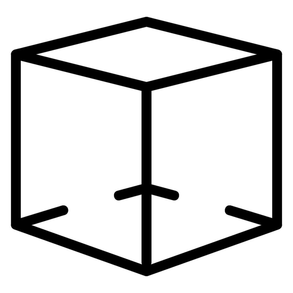 icono de línea de cubo vector