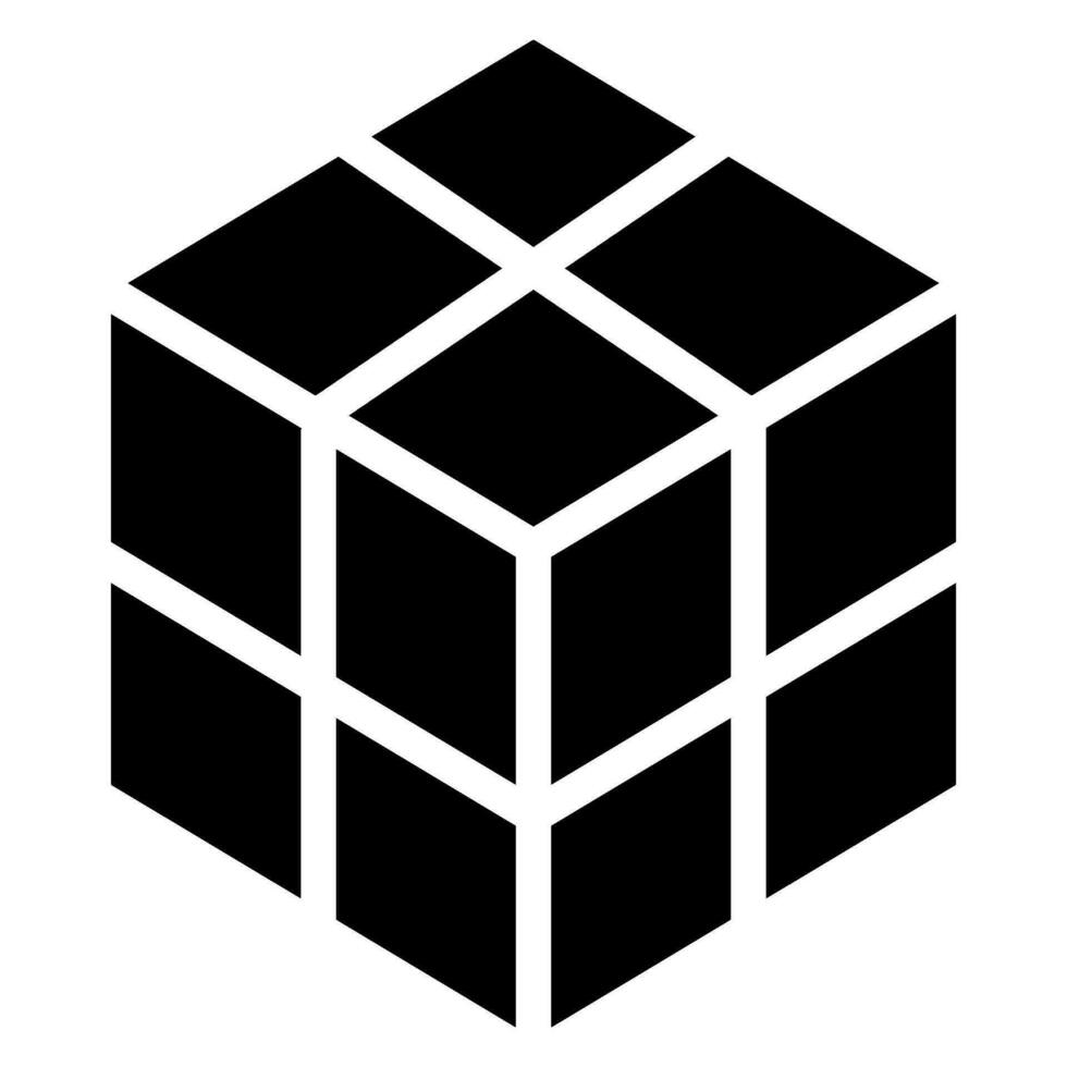 cube glyph icon vector