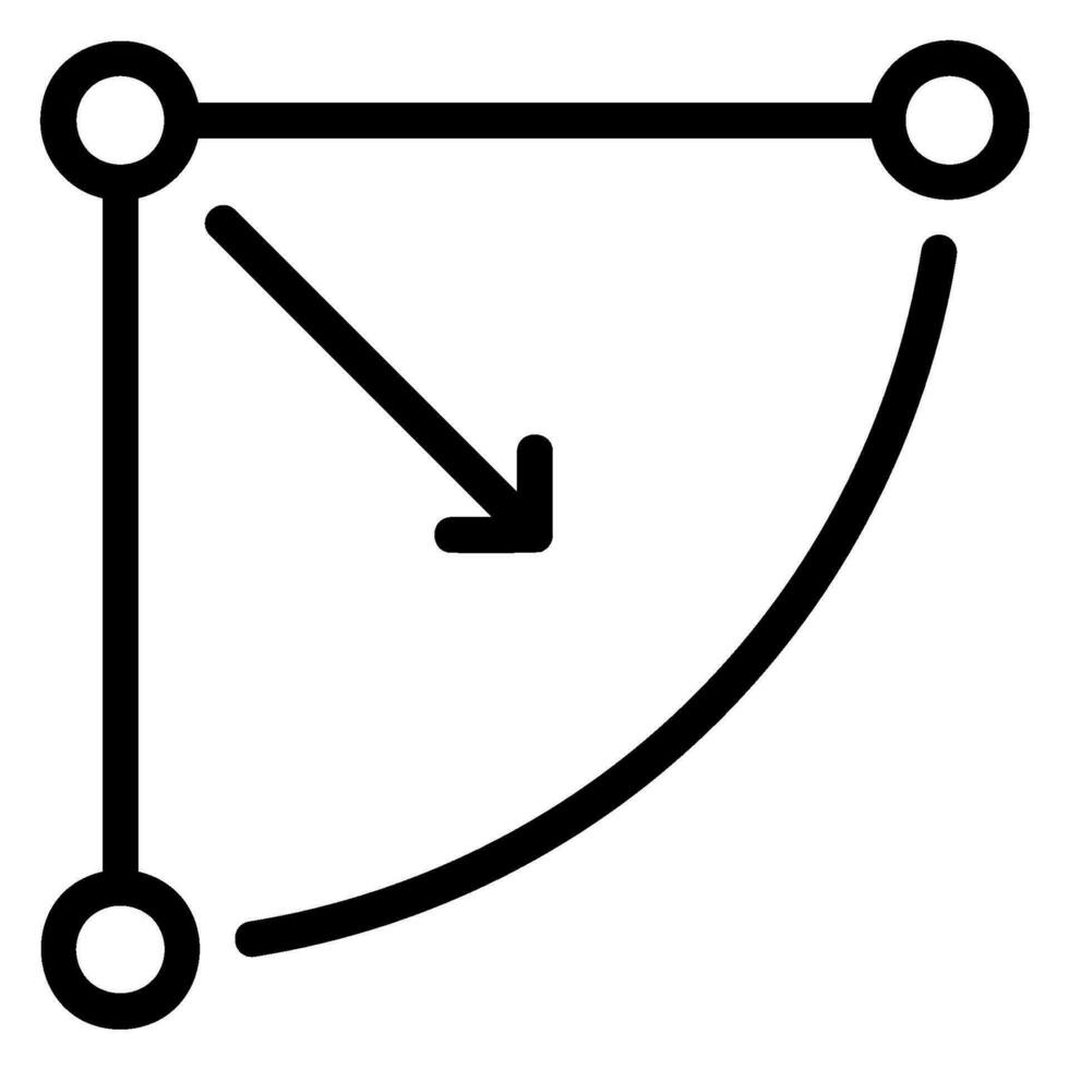 radius line icon vector