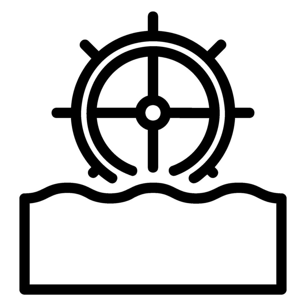 water mill line icon vector