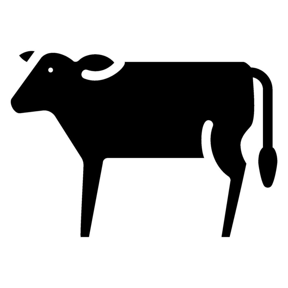 icono de glifo de vaca vector