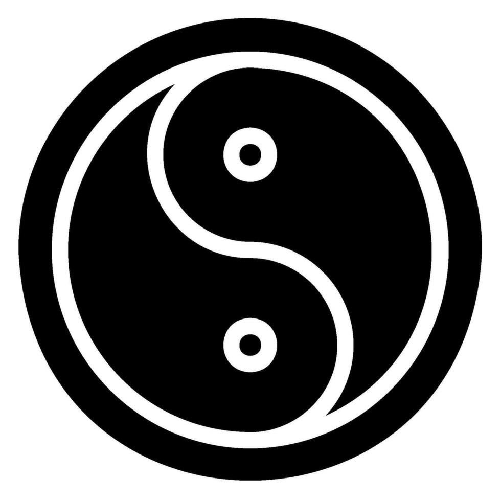 icono de glifo de yin yang vector