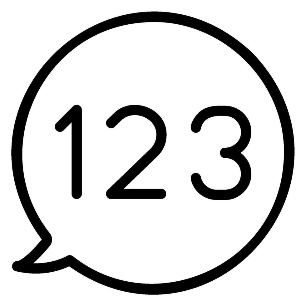 numbers line icon vector