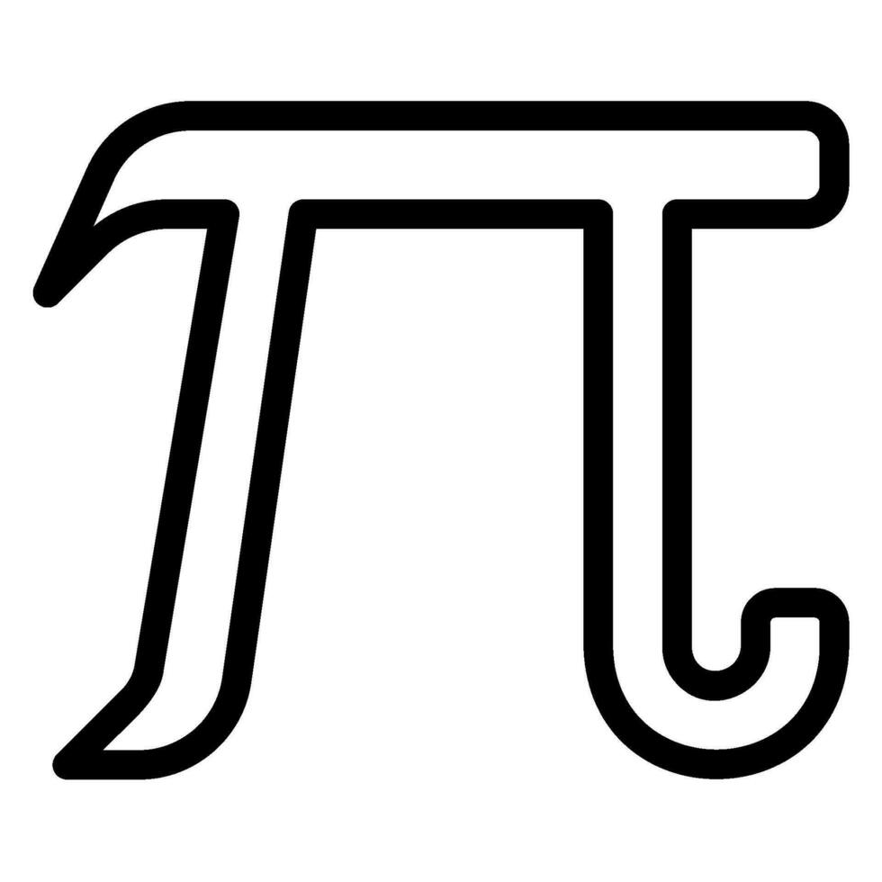 Pi line icon vector