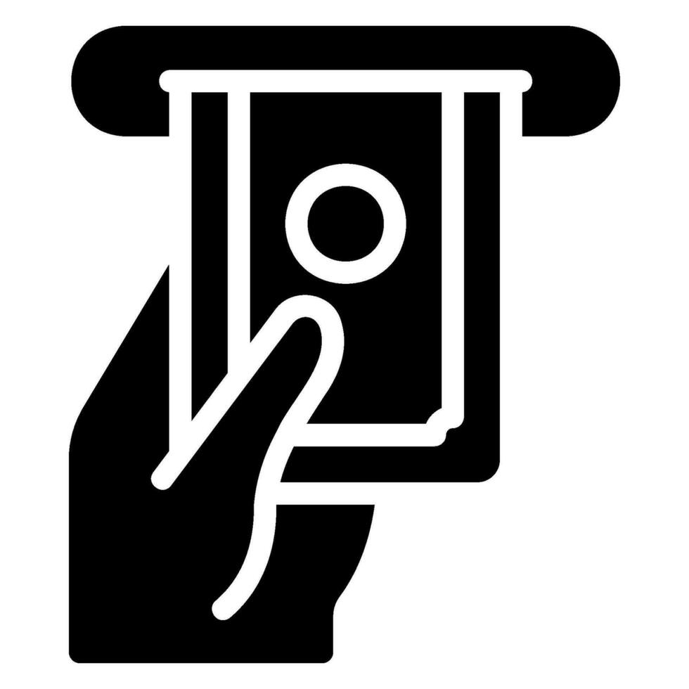 cash withdrawal glyph icon vector