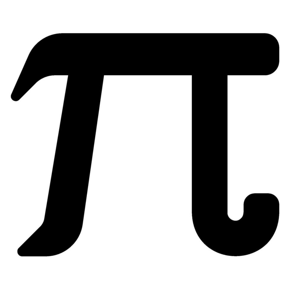 Pi glyph icon vector