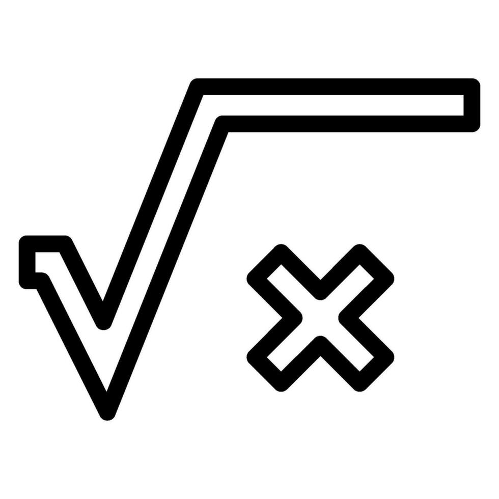 square root line icon vector