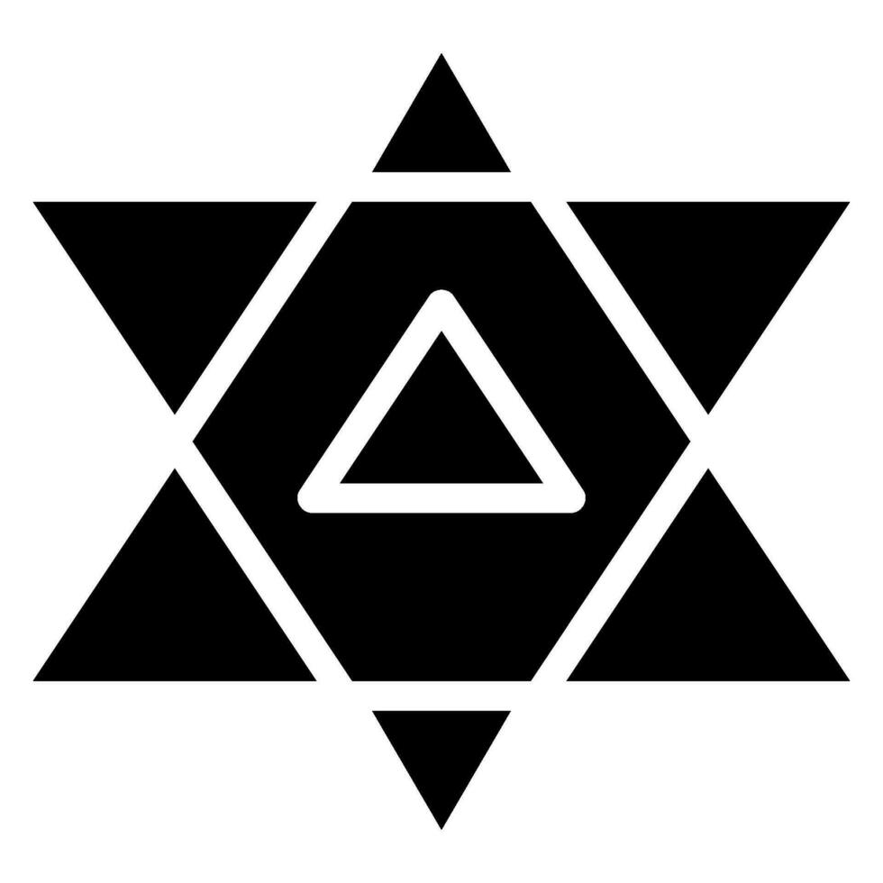 Merkaba glifo icono vector