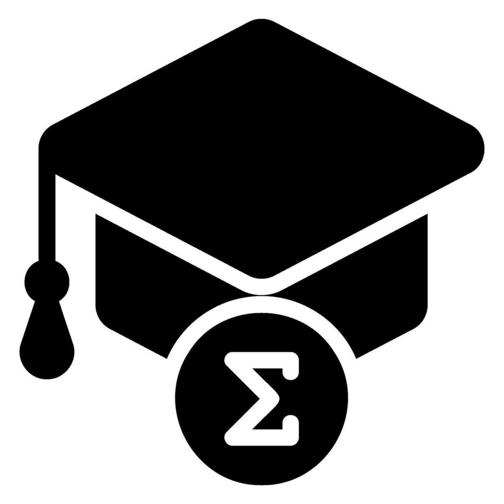 graduation cap glyph icon vector
