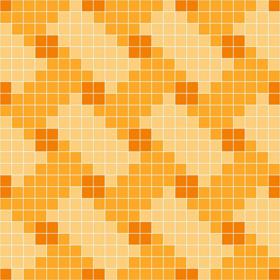 Orange tile background, Mosaic tile background, Tile background, Seamless pattern, Mosaic seamless pattern, Mosaic tiles texture or background. Bathroom wall tiles, swimming pool tiles. vector