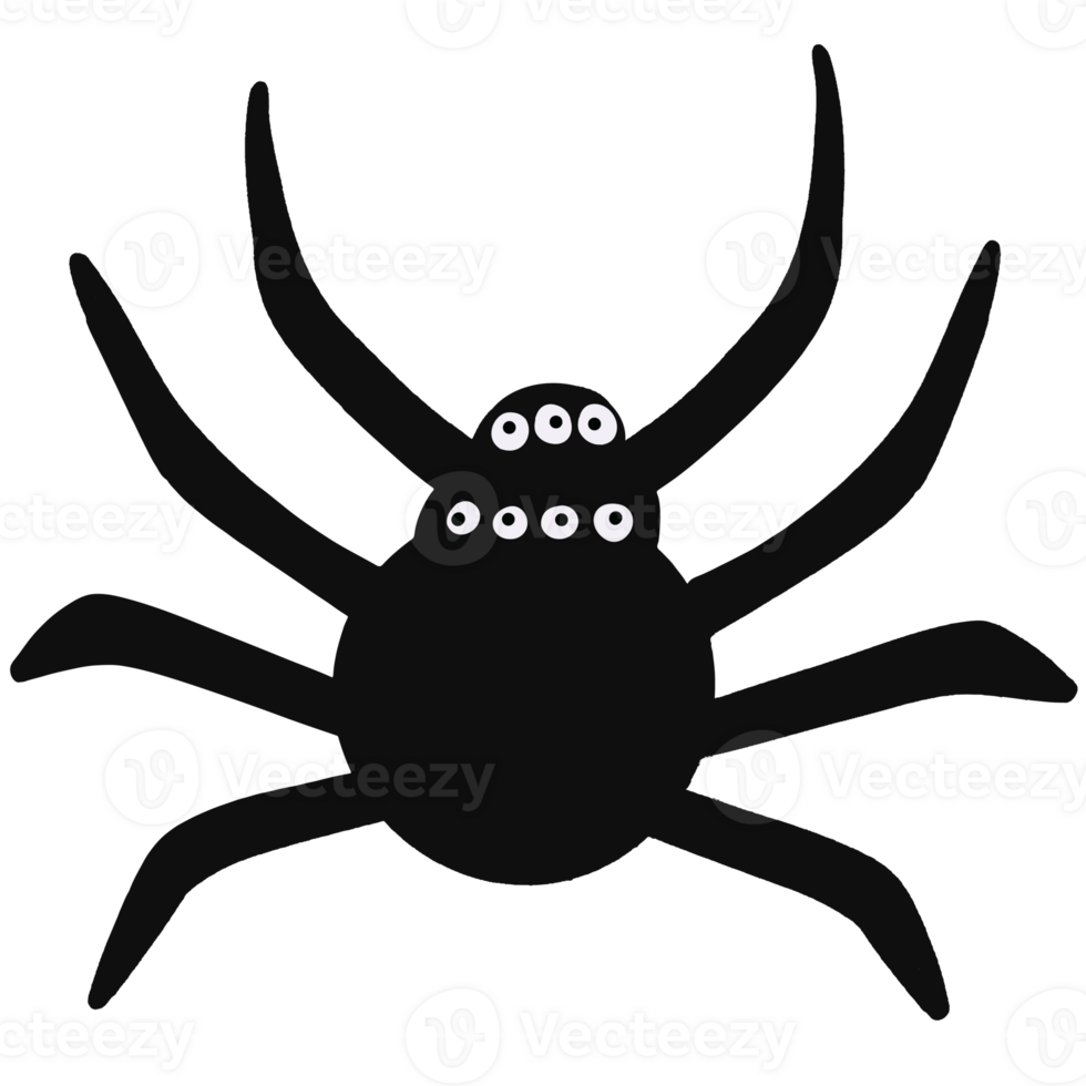 Halloween cartoon symbols hand drawns black and white icon character illustration. Isolated on transparent background. png