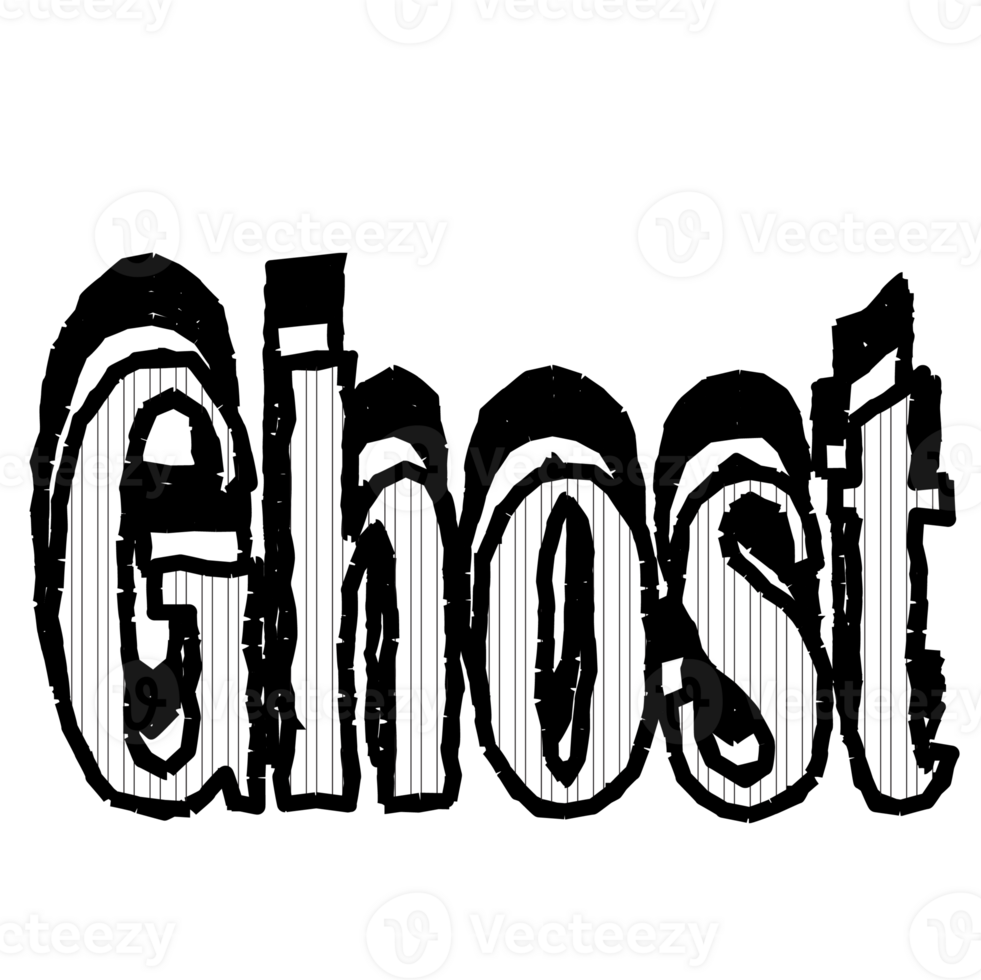 Halloween cartoon symbols hand drawns black and white icon character illustration. Isolated on transparent background. png