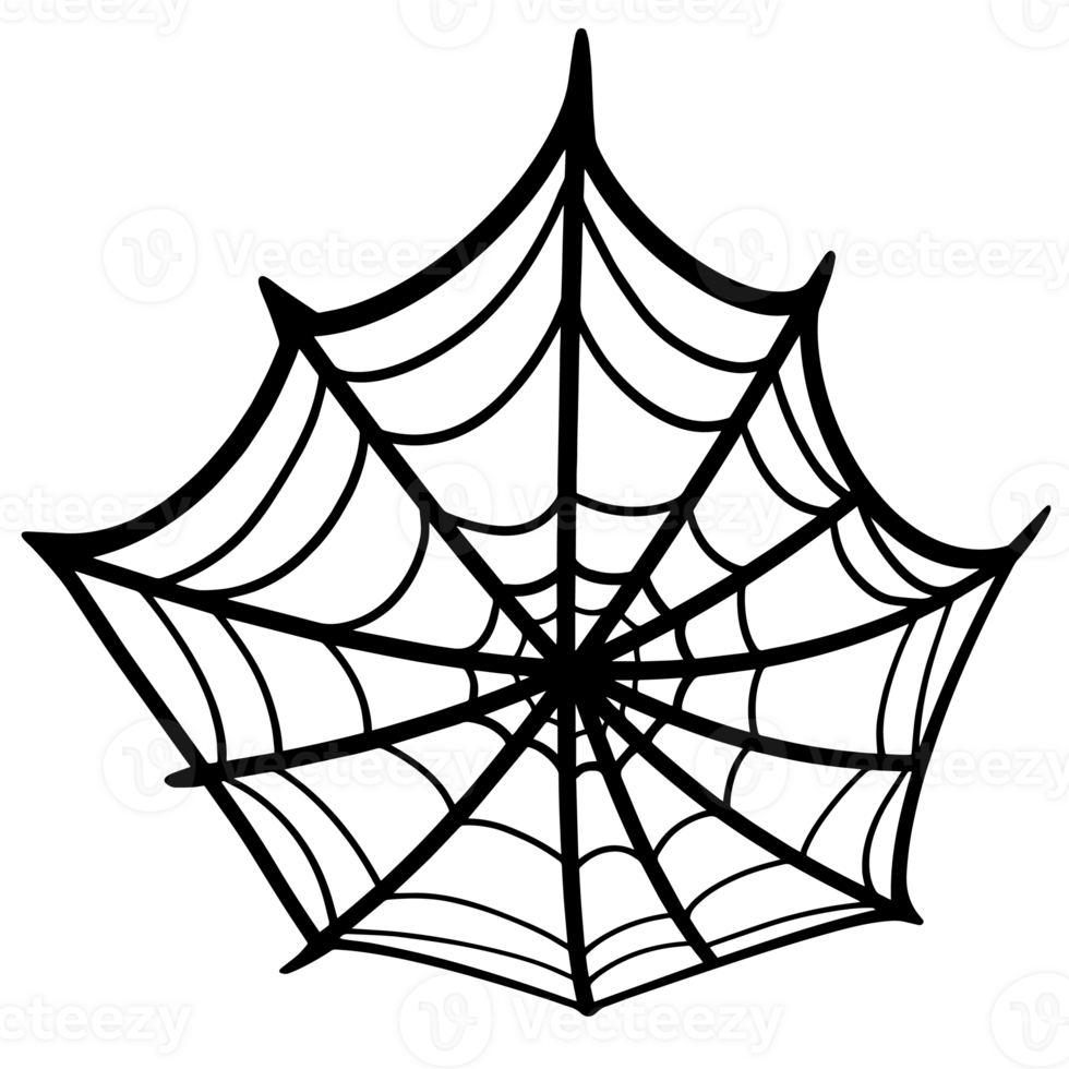 Halloween cartoon symbols hand drawns black and white icon character illustration. Isolated on transparent background. png