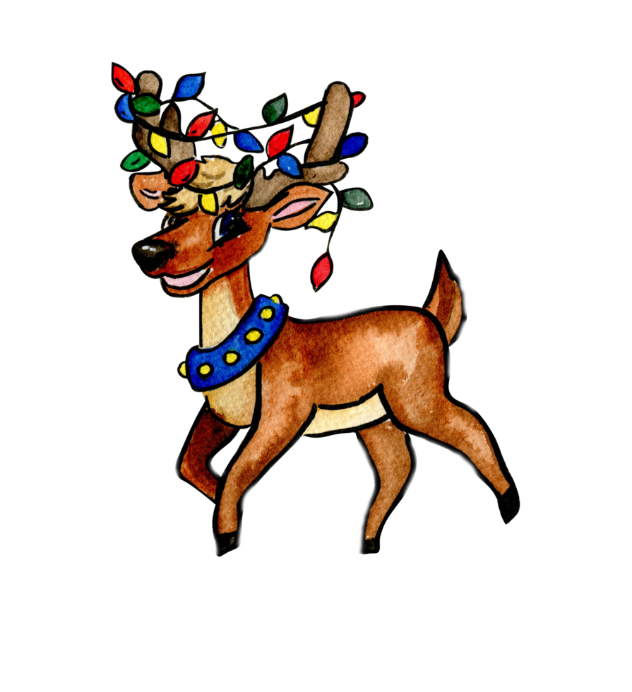 Watercolor Christmas deer. 27581397 PNG