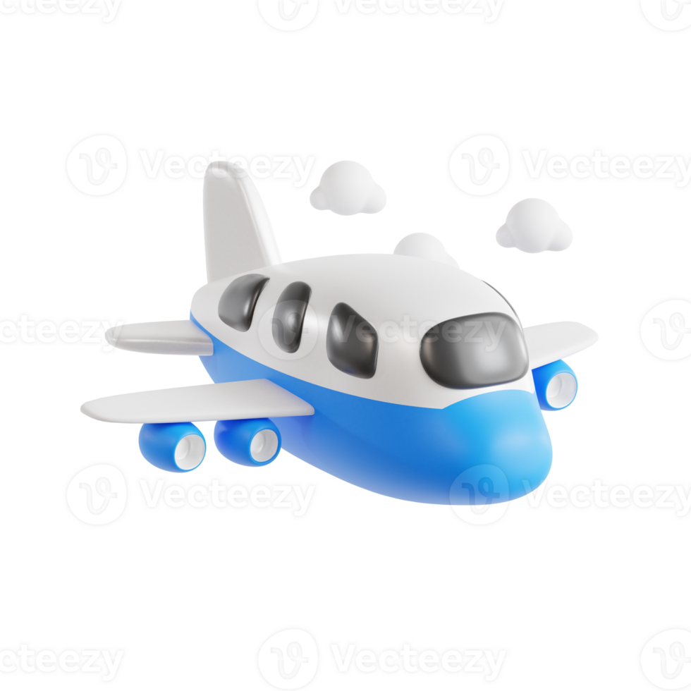 3d Render Flight Airplane Icon Illustration png