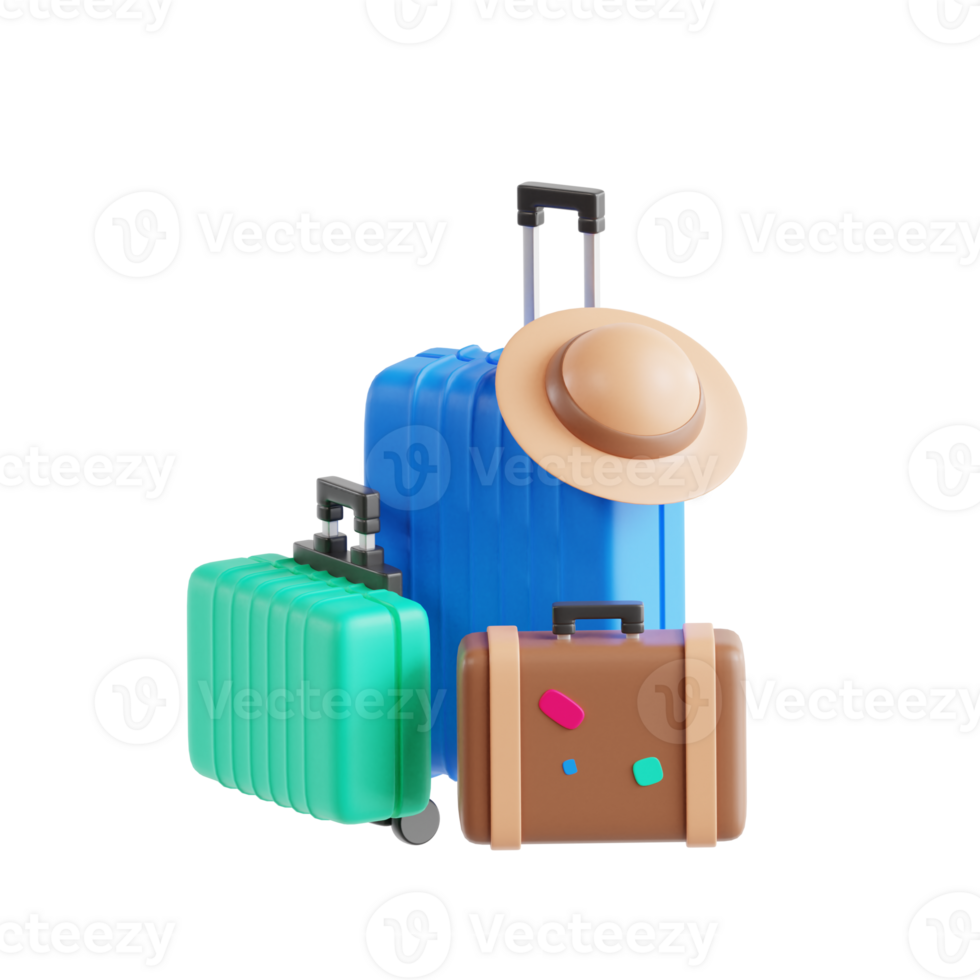 3d Render Briefcase Travel Icon Illustration png