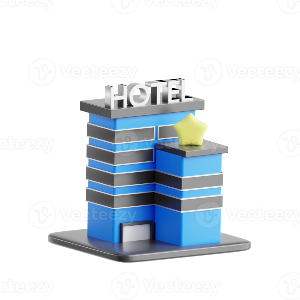 3d Render Hotel Icon Illustration png