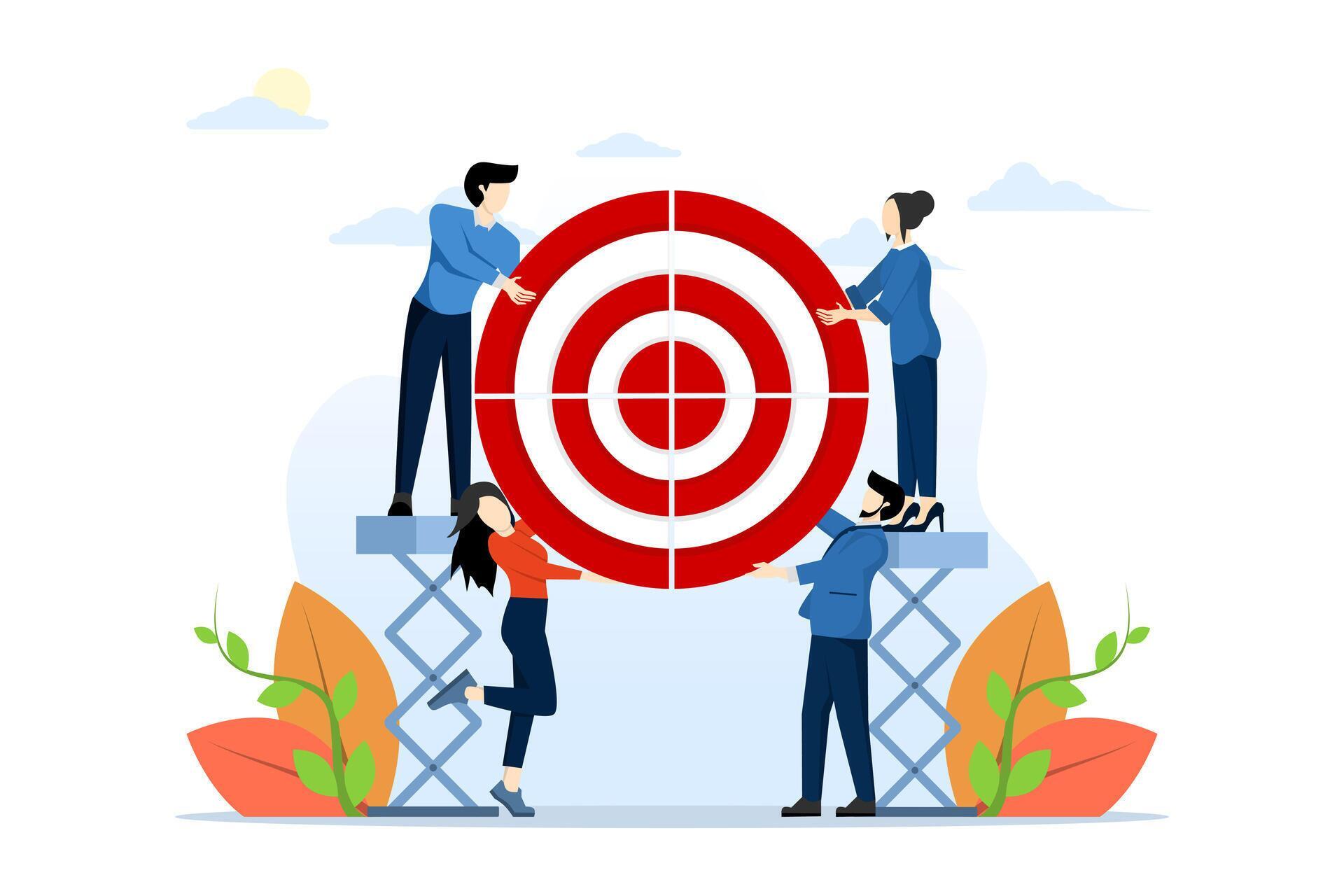 collaboration concept, organizational goal, business goals or goals and