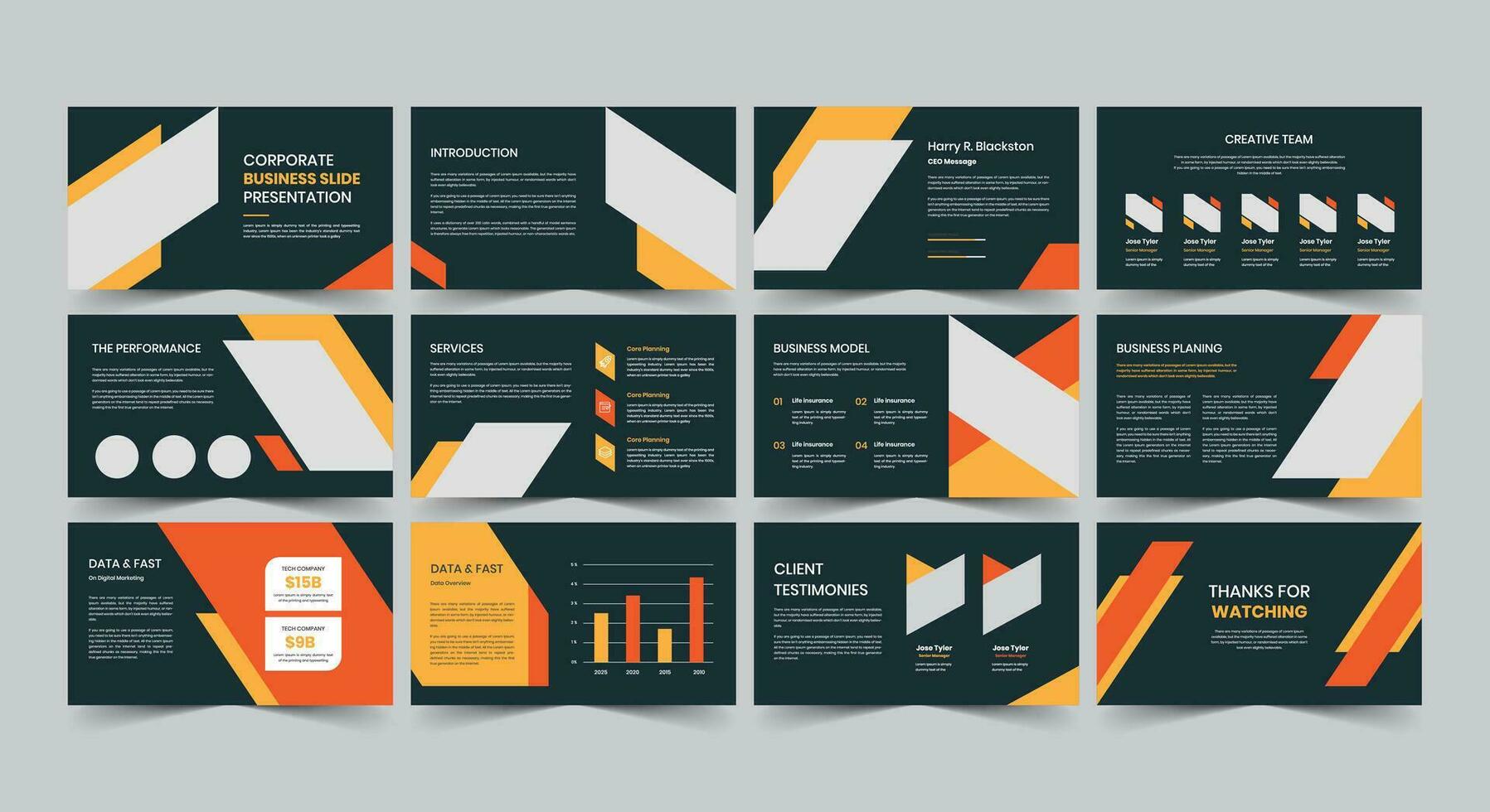 Corporate Business Slide Presentation vector