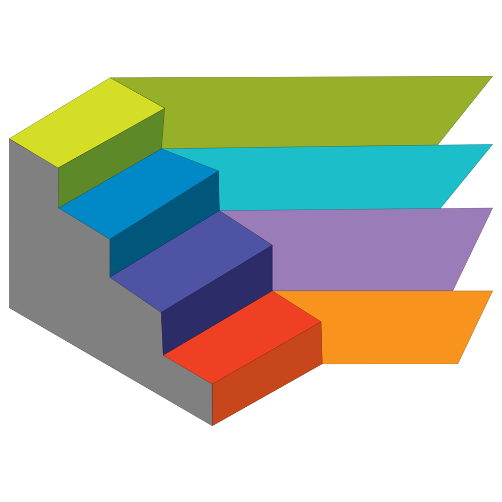 infographics business. 4 steps multi coloured to success. png