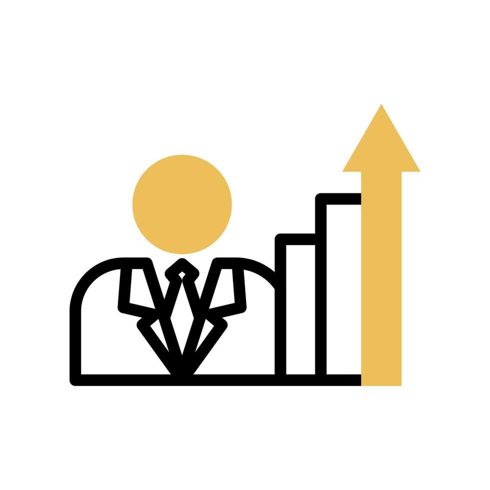 Goal by achieving the next step line icon, solution and business , going up vector icon, vector graphics editable .