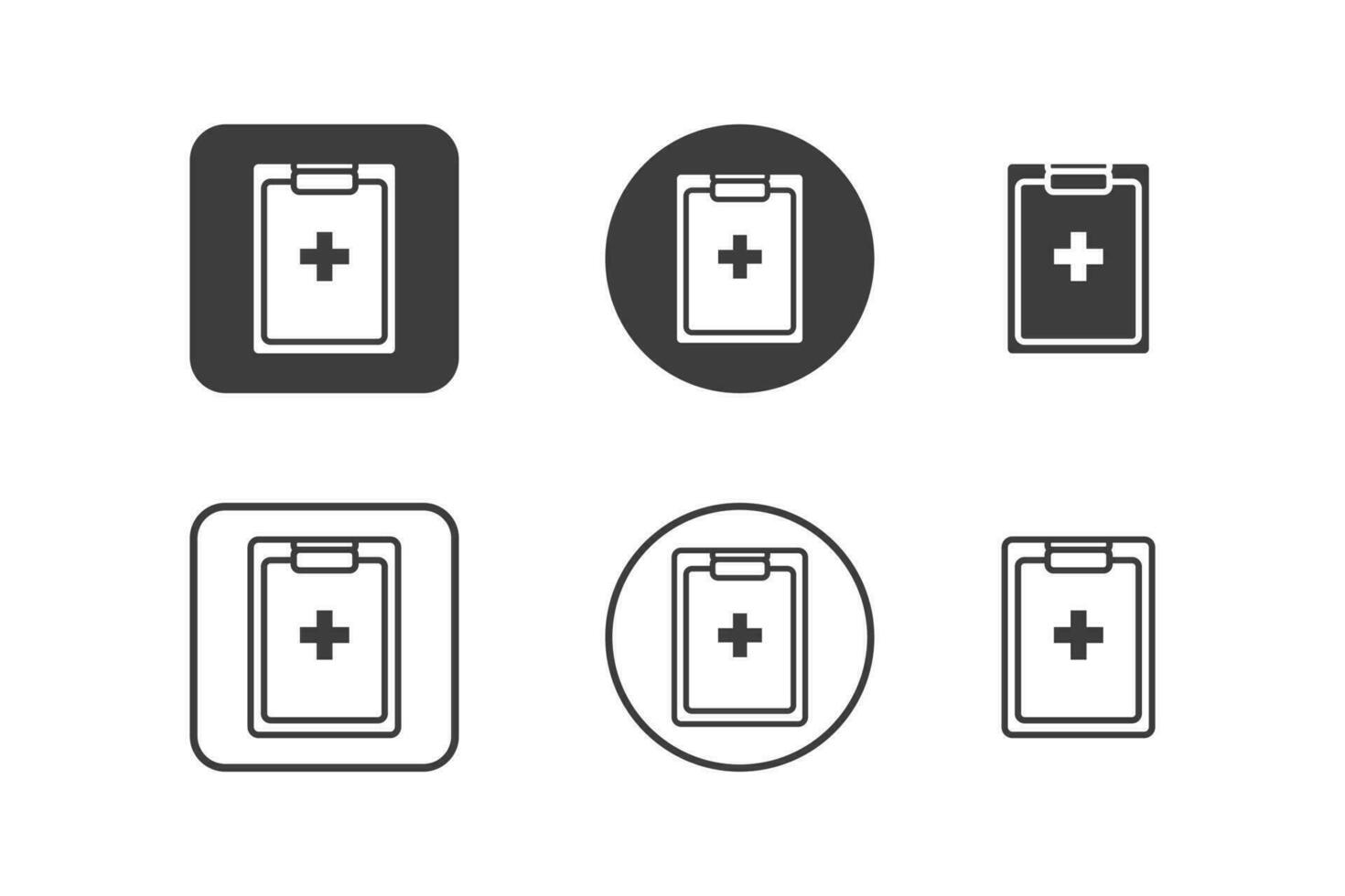 Medical report icon design 6 variations. Hospital icons set, Isolated on white background. vector