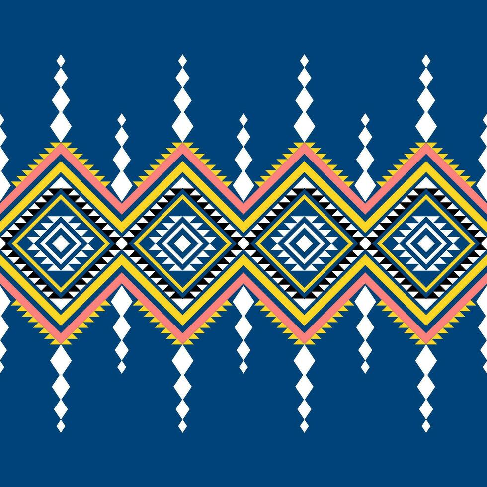 Geometric ethnic pattern traditional Design for background, carpet, wallpaper, clothing, wrapping, Batik, fabric, illustration embroidery style. vector