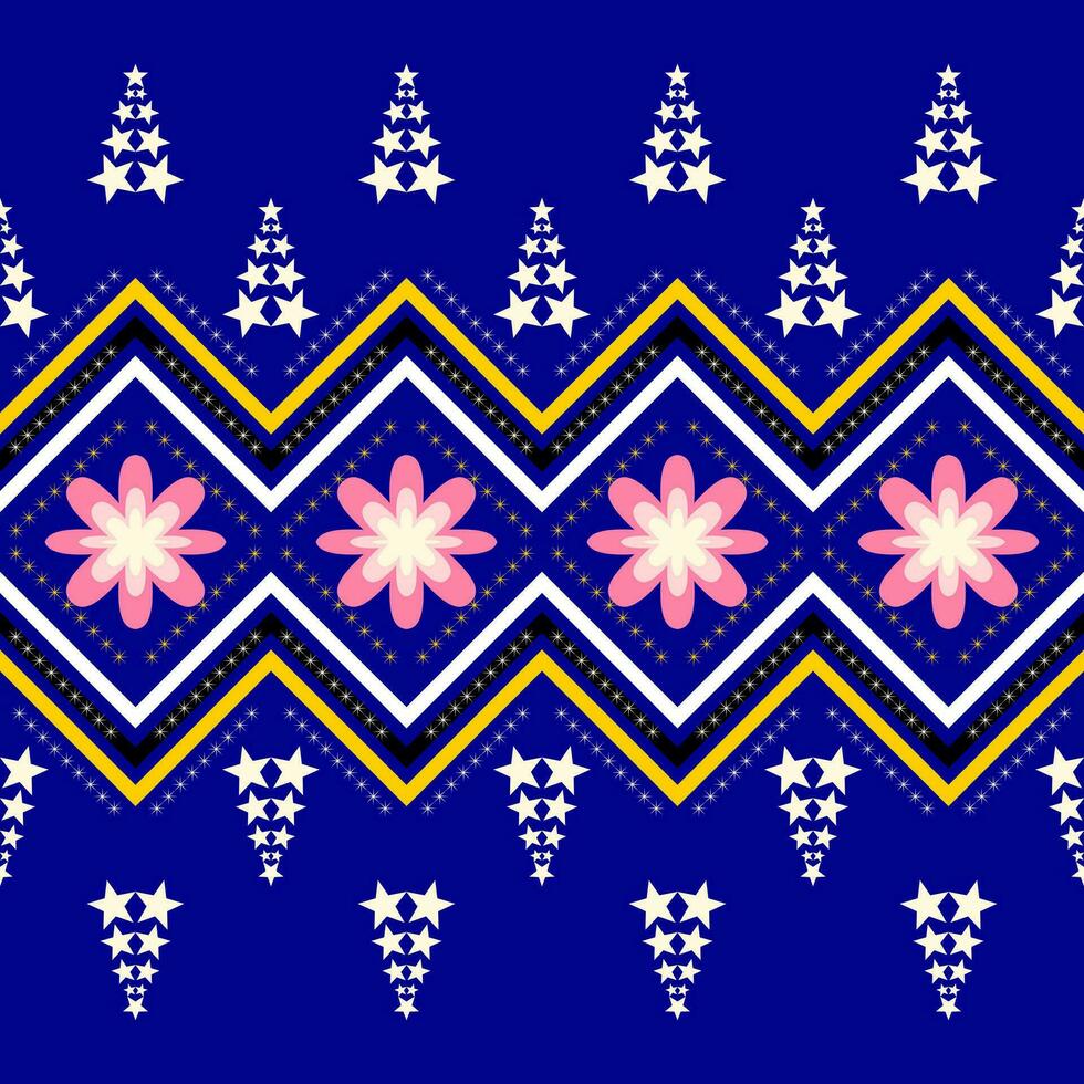 Geometric ethnic pattern traditional Design for background, carpet, wallpaper, clothing, wrapping, Batik, fabric, illustration embroidery style. vector