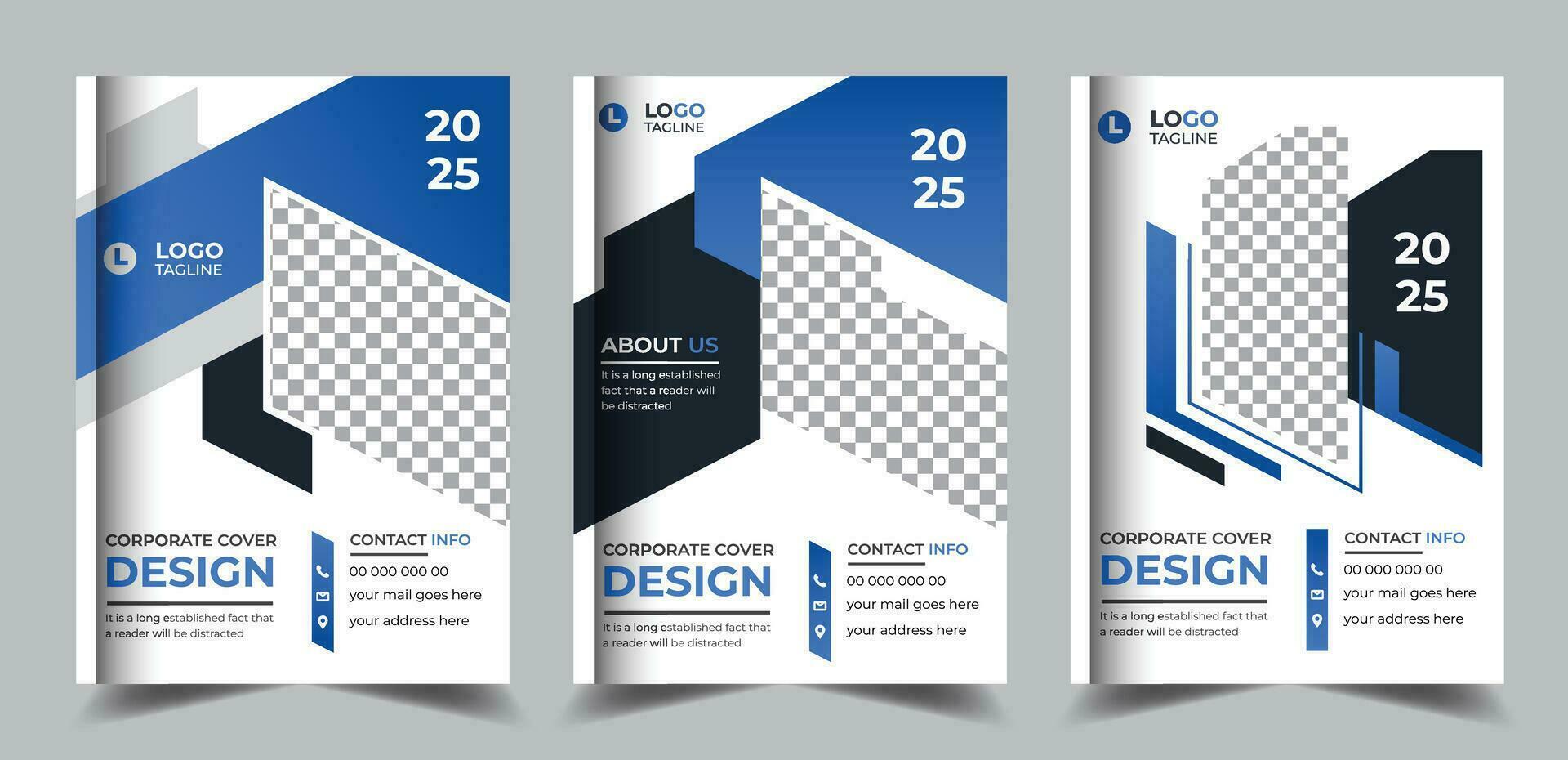 Corporate business brochure book cover company profile annual report template vector