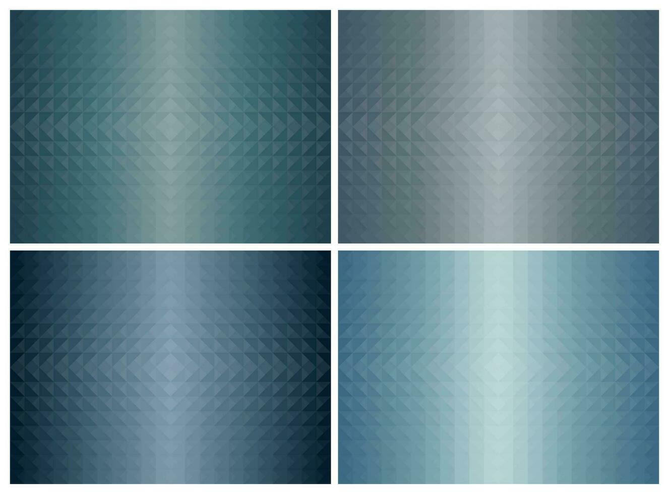 Abstract geometric triangle shape background set, blue color earth tone. Cover pattern design. Vector illustration.