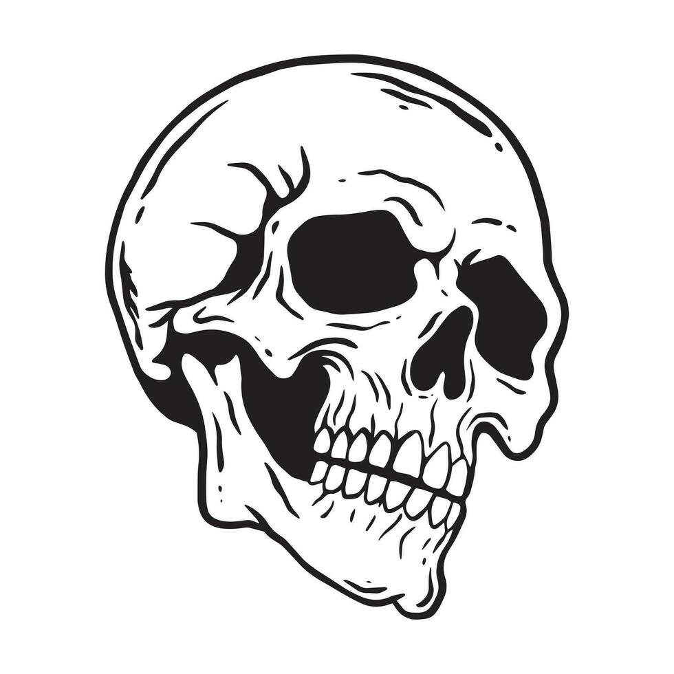 Skull hand drawn illustrations for the design of clothes, stickers, tattoo etc vector