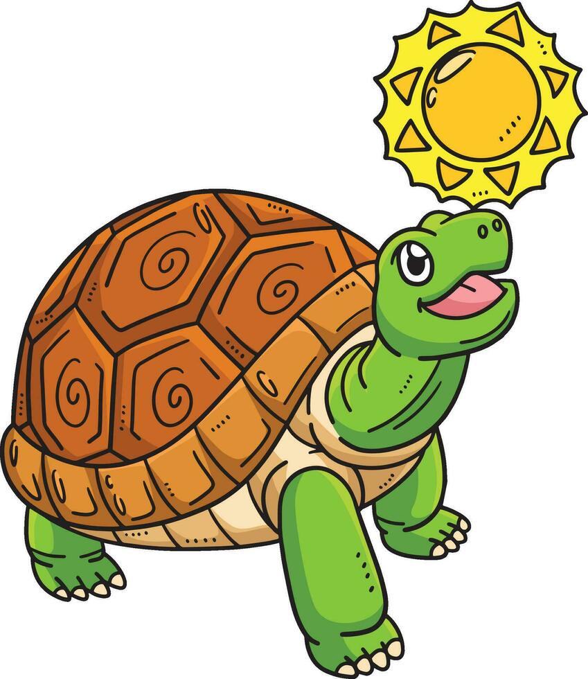 tortuga jugando dibujos animados de colores clipart vector