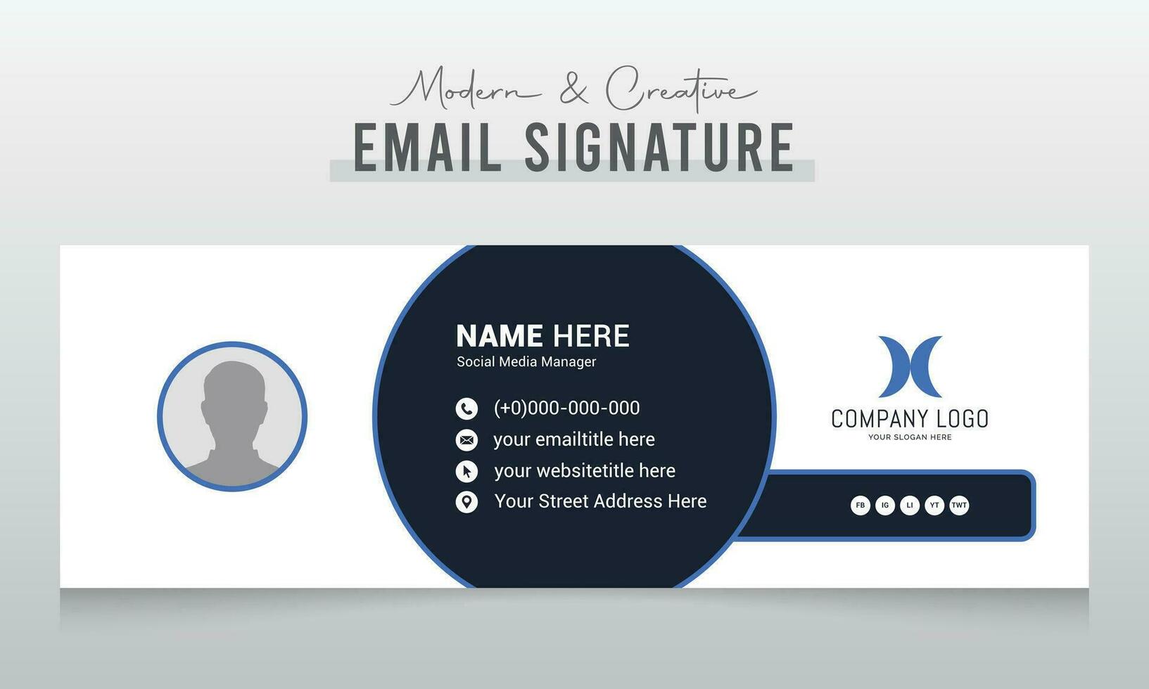 Email signature template or email footer and personal social media cover design vector