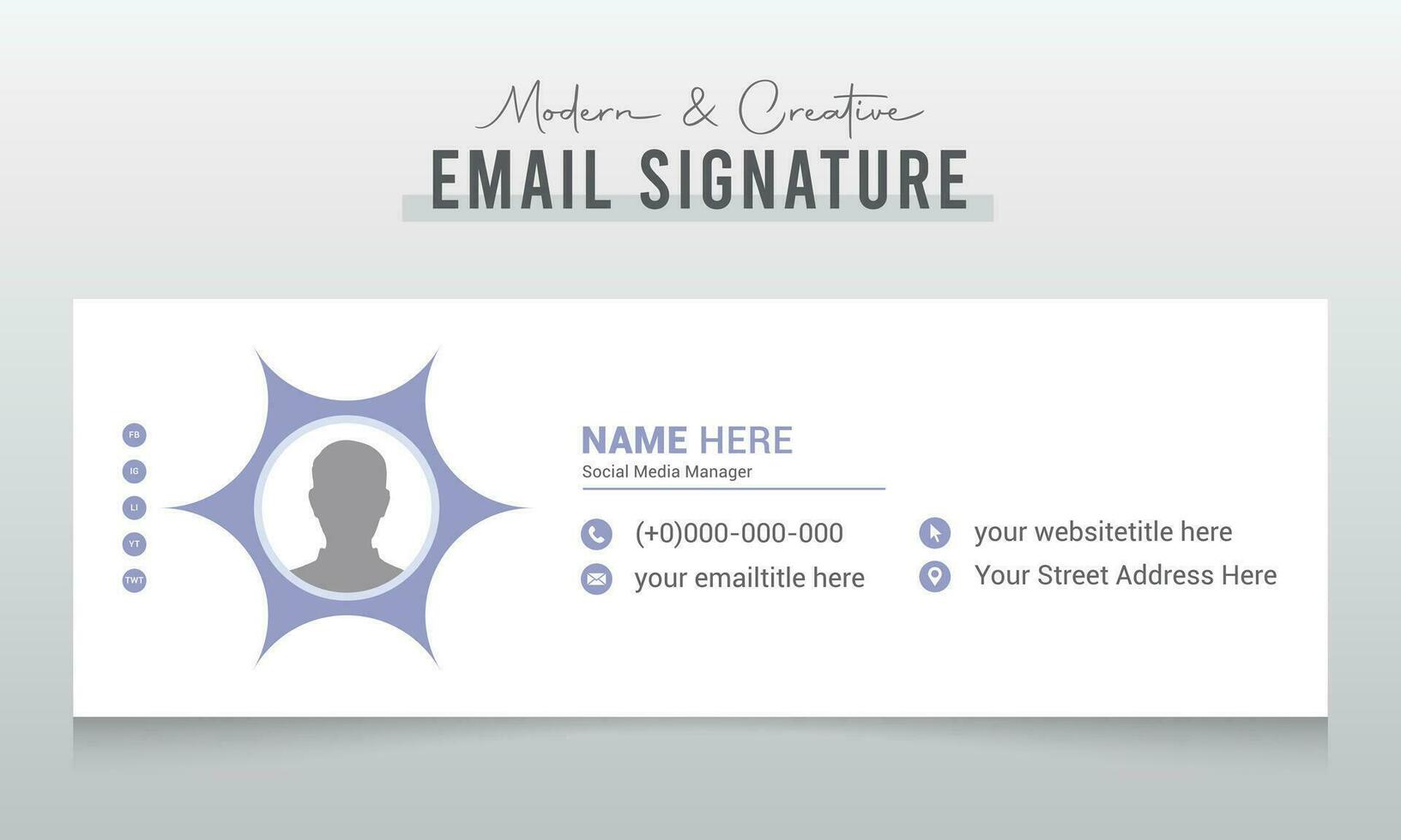 Email signature template or email footer and personal social media cover design vector
