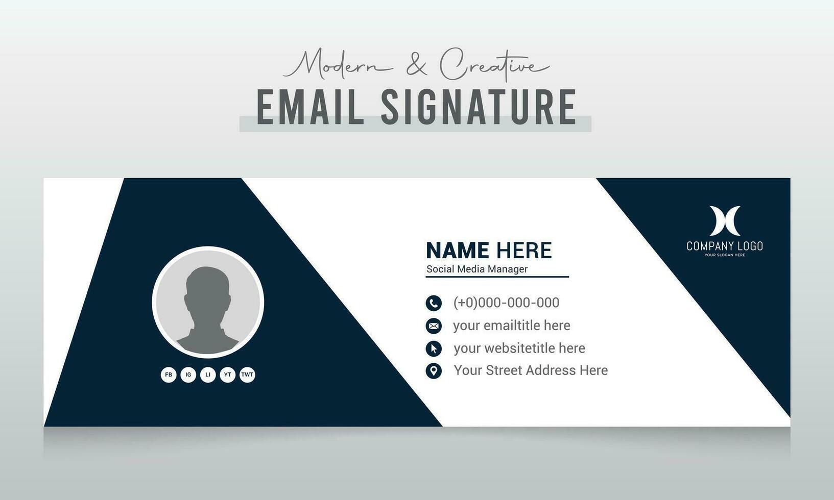 Email signature template or email footer and personal social media cover design vector