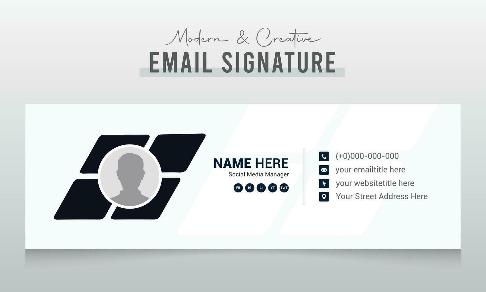 Email signature template or email footer and personal social media cover design vector