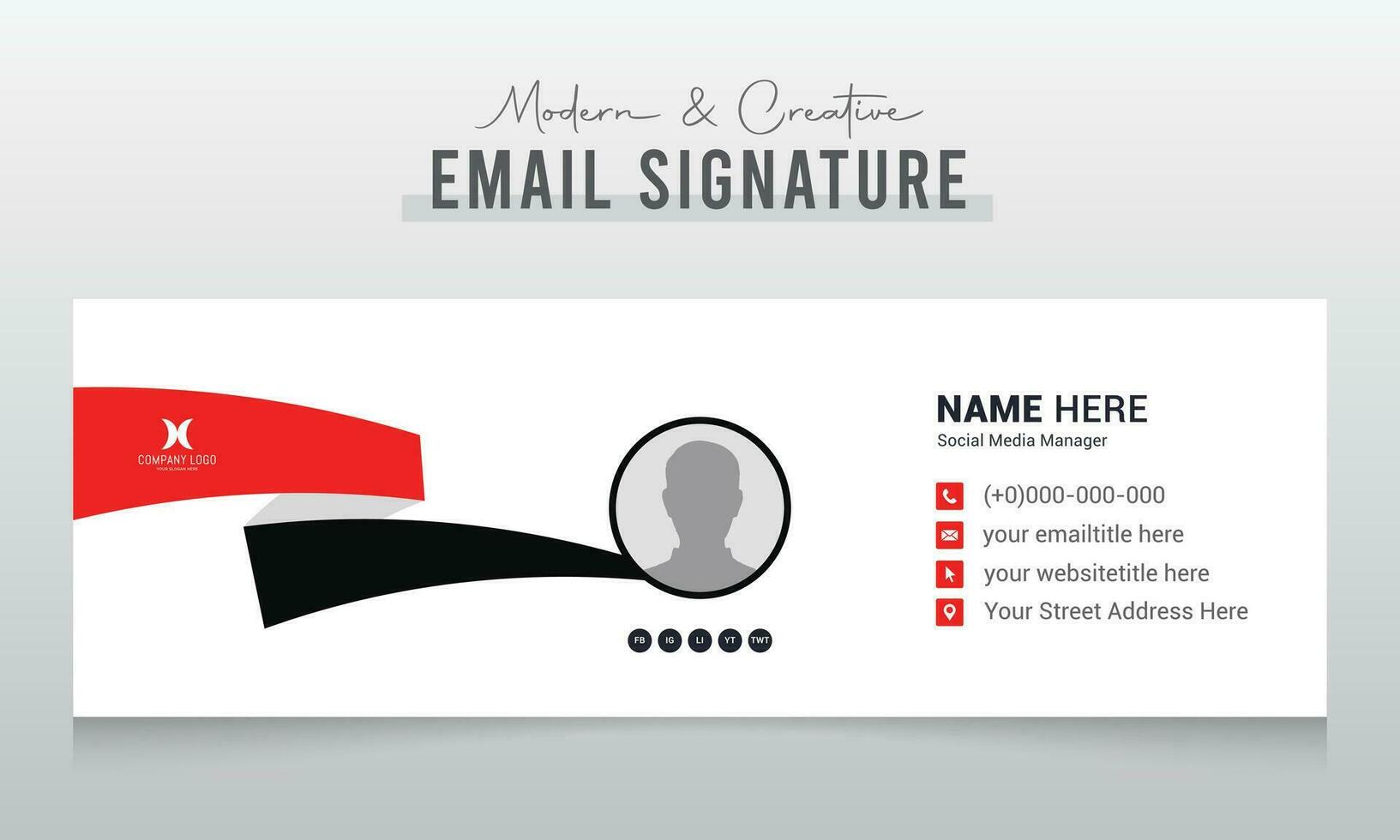 Email signature template or email footer and personal social media cover design vector