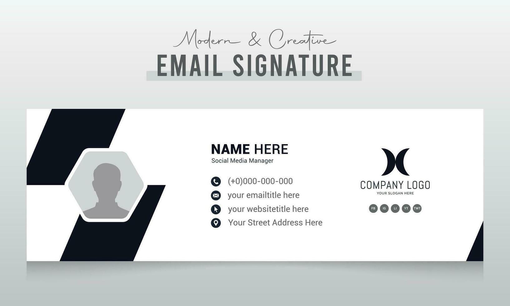 Email signature template or email footer and personal social media cover design vector