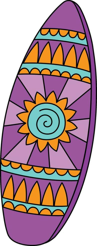 tabla de surf verano dibujos animados de colores clipart vector