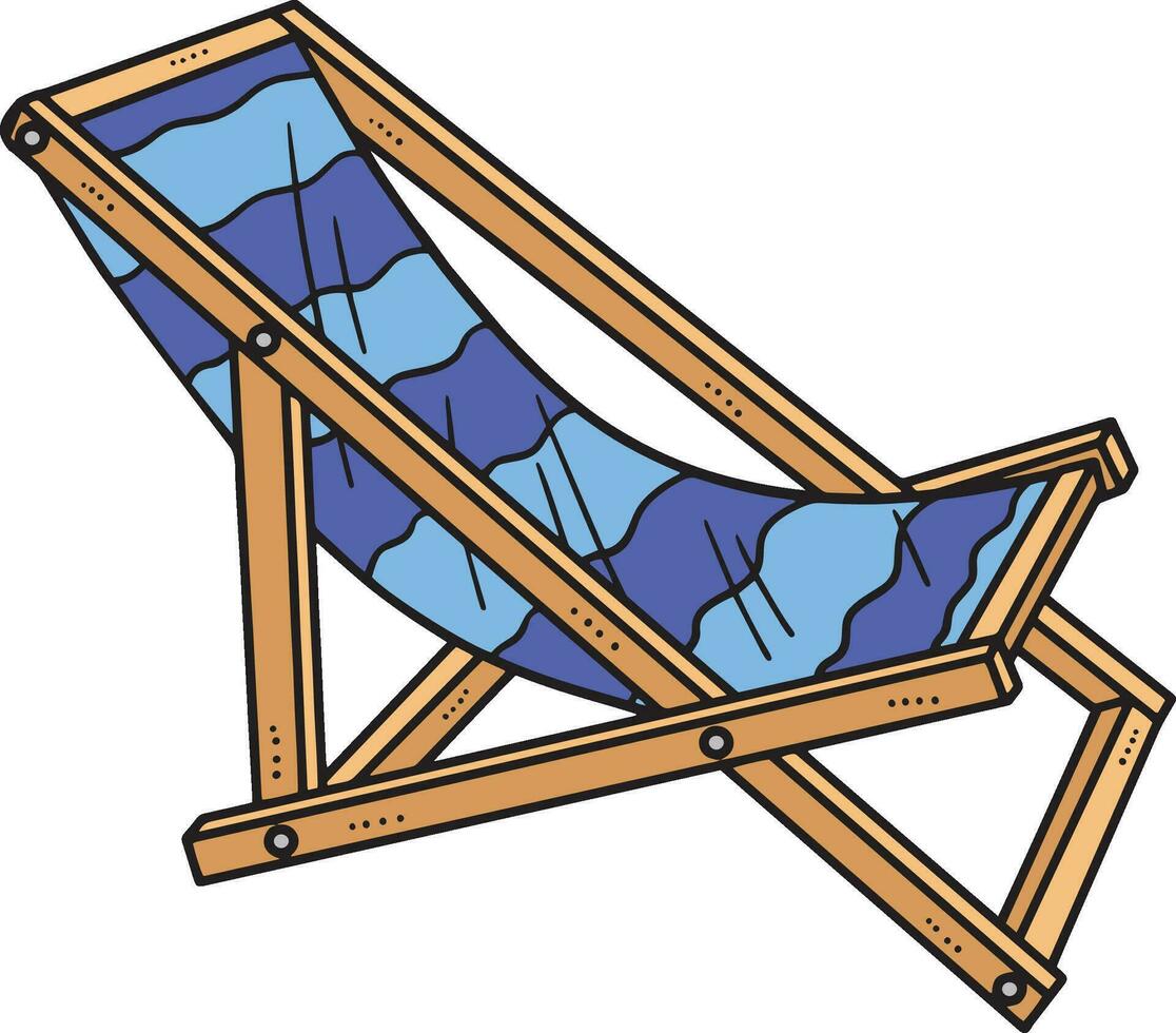 Sun Lounger Cartoon Colored Clipart Illustration vector