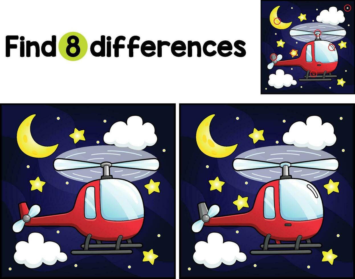 Helicopter Vehicle Find The Differences vector