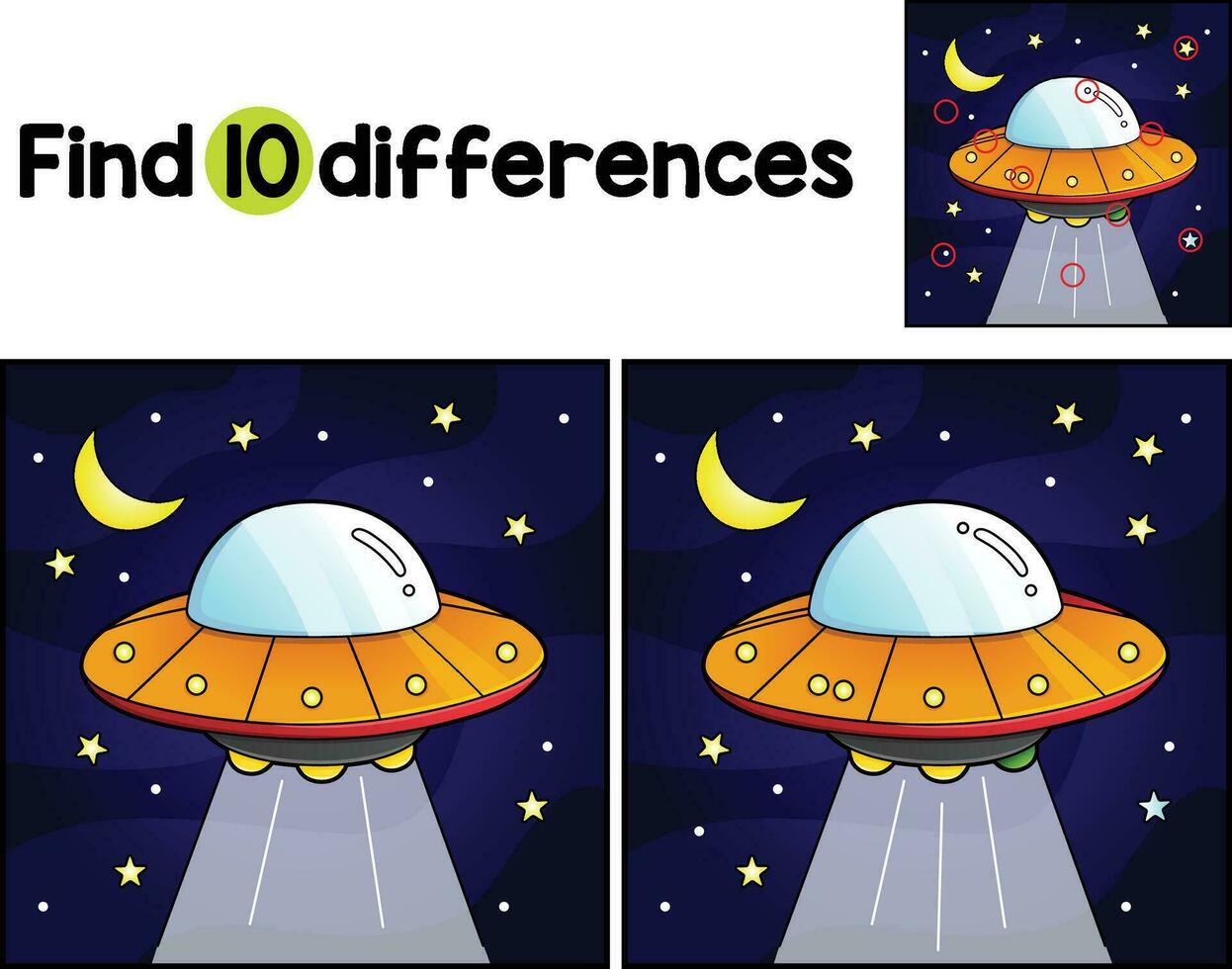 UFO Vehicle Find The Differences vector