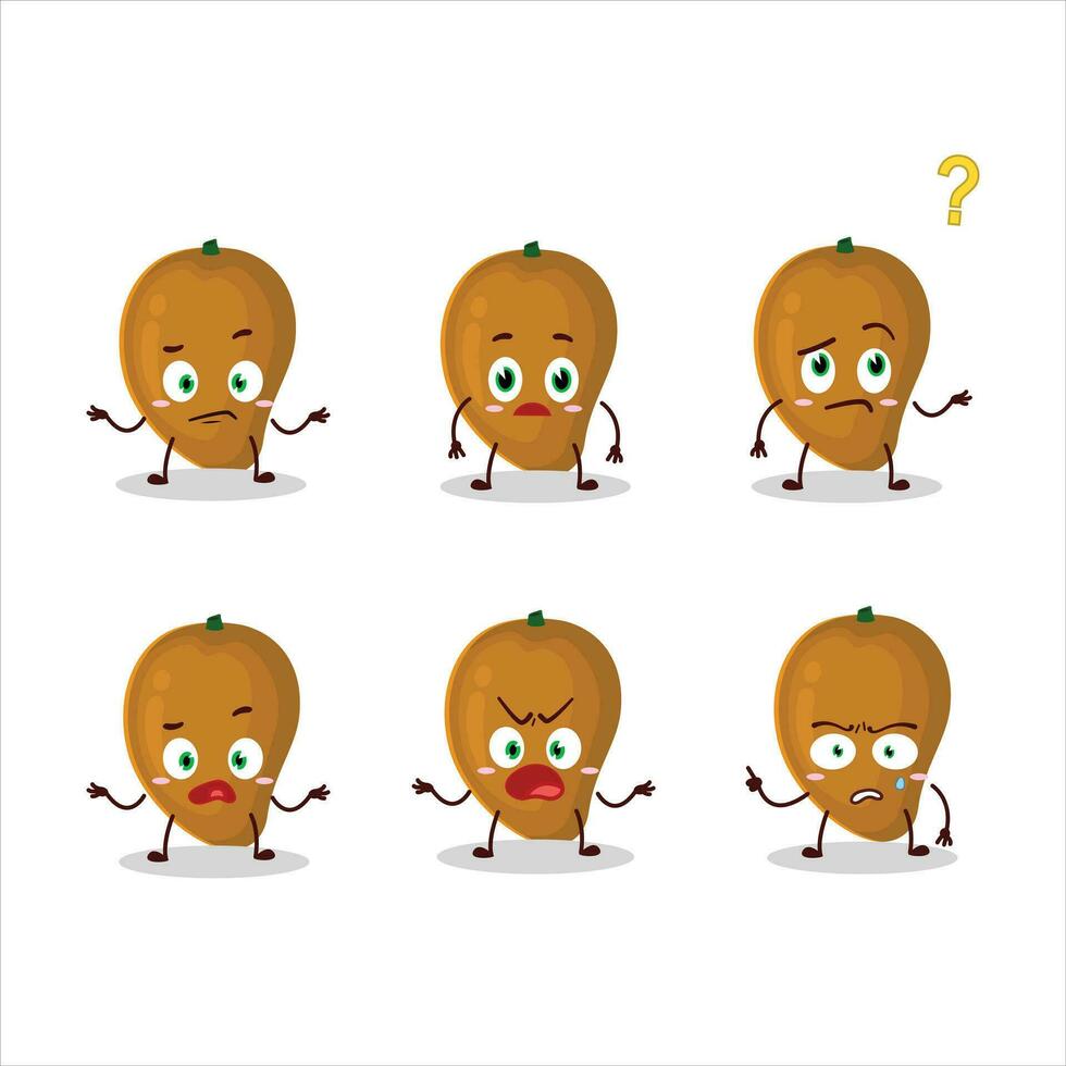 Cartoon character of zapote with what expression vector