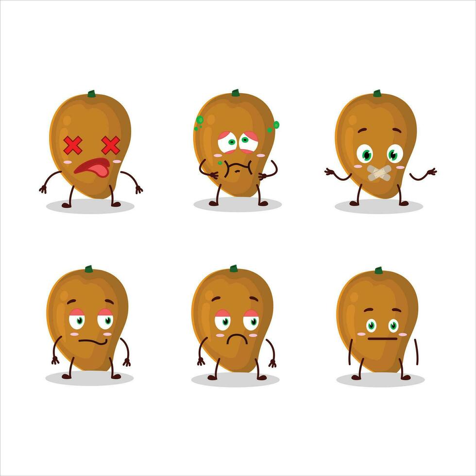 Zapote cartoon in character with nope expression vector