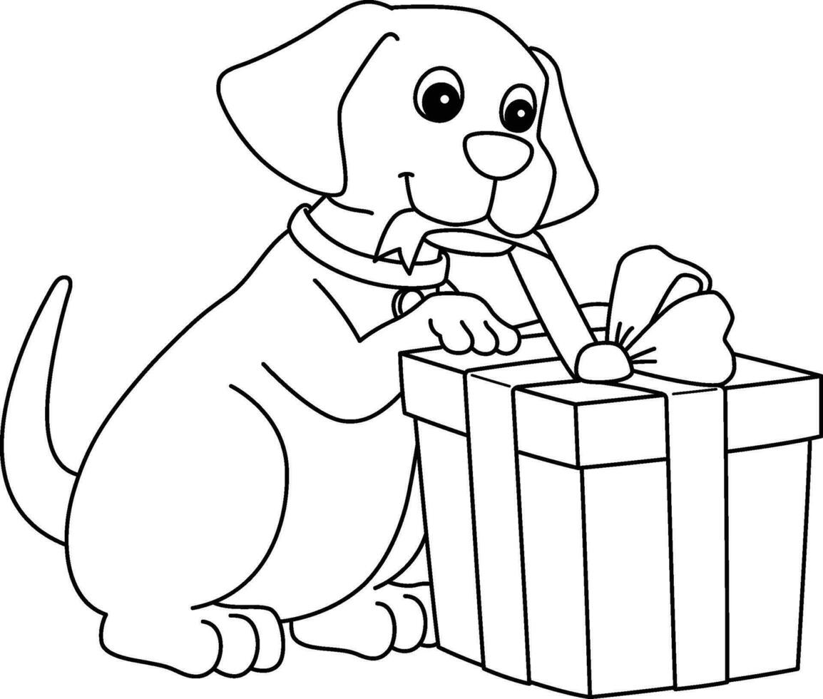 Happy Birthday Dog With Present Isolated Coloring 27584351 Vector Art happy-birthday-dog-with-present-isolated-coloring-27584351-vector-art