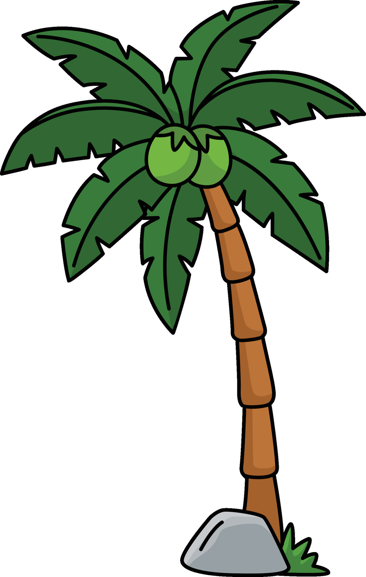 Coconut Tree Cartoon Colored Clipart Illustration 27584494 Vector Art ...