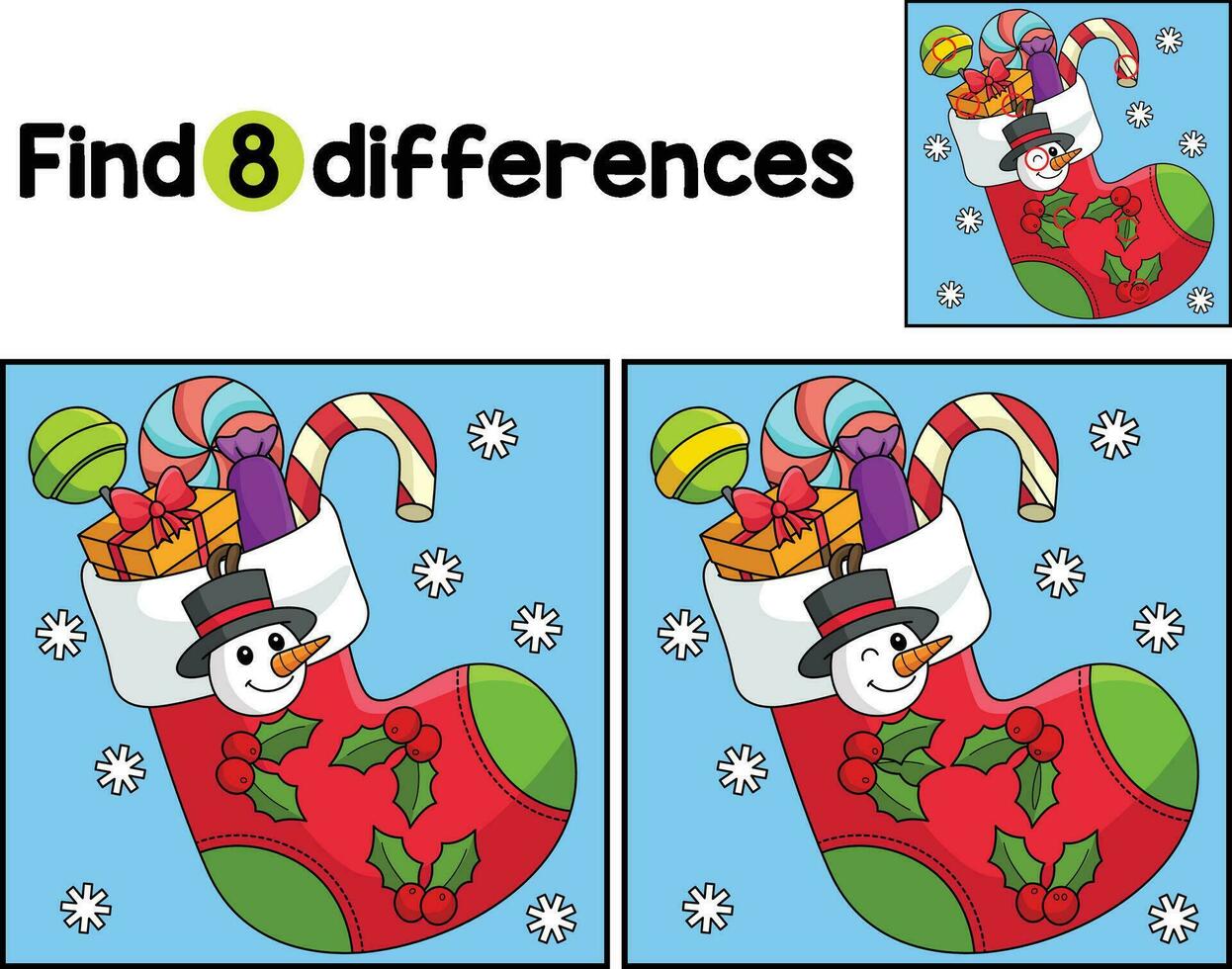 Christmas Stacking Find The Differences vector